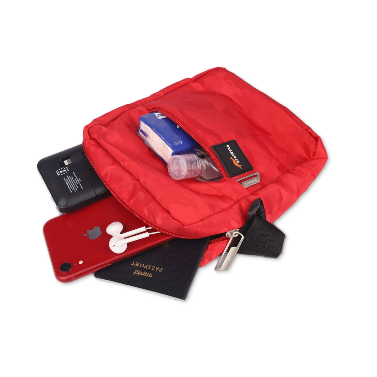 Red| Protecta Camo Unisex Sling Bag-3