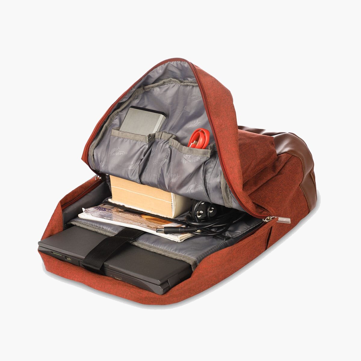 Rust Red | Protecta Chain Reaction Laptop Backpack-4