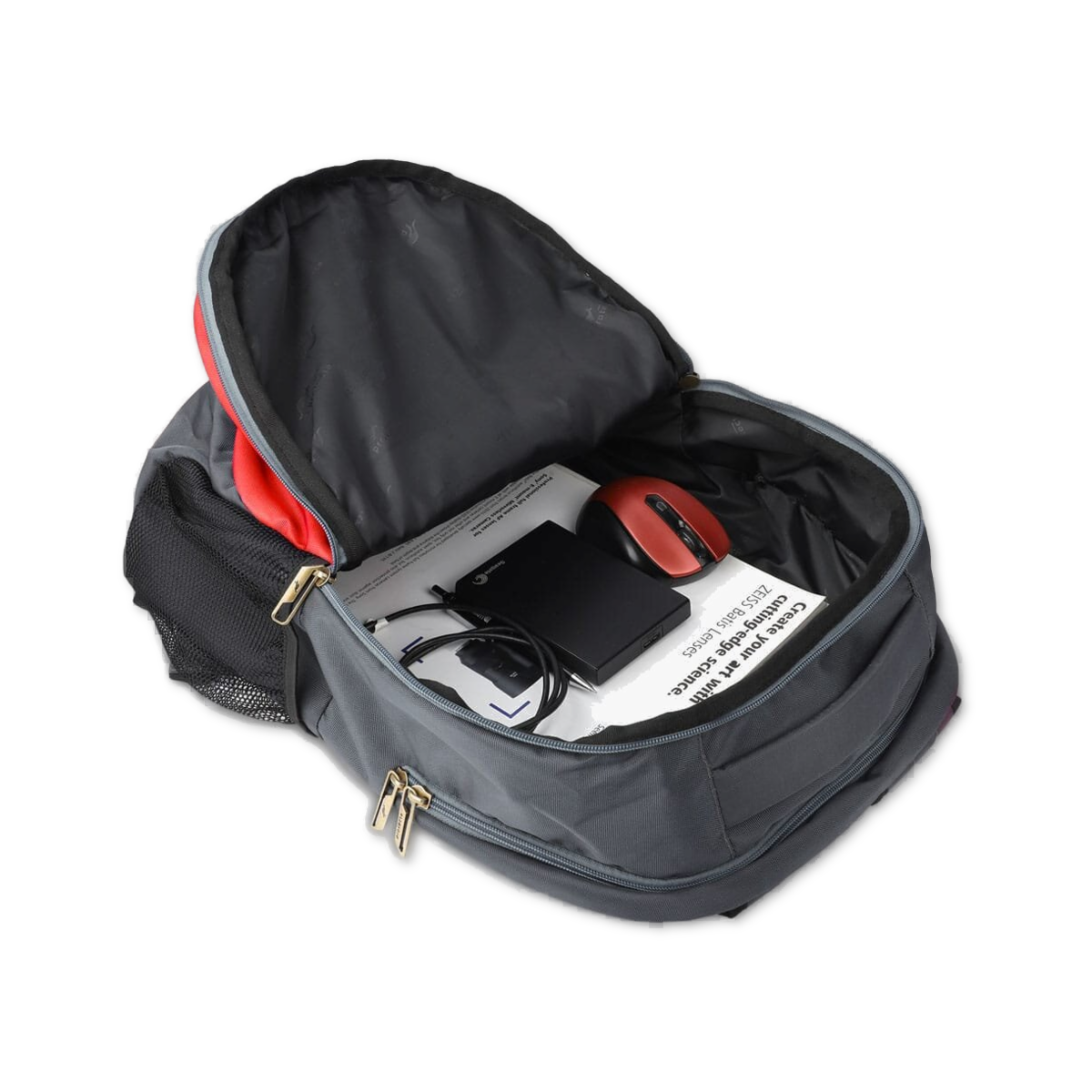 Grey-Red | Protecta Enigma Laptop Backpack-5