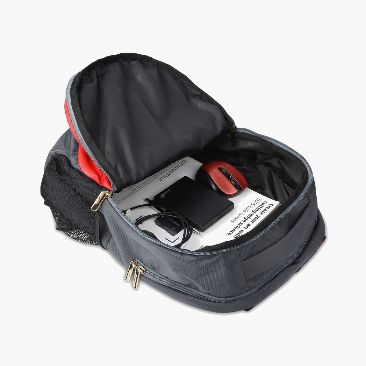 Grey-Red | Protecta Enigma Laptop Backpack-5