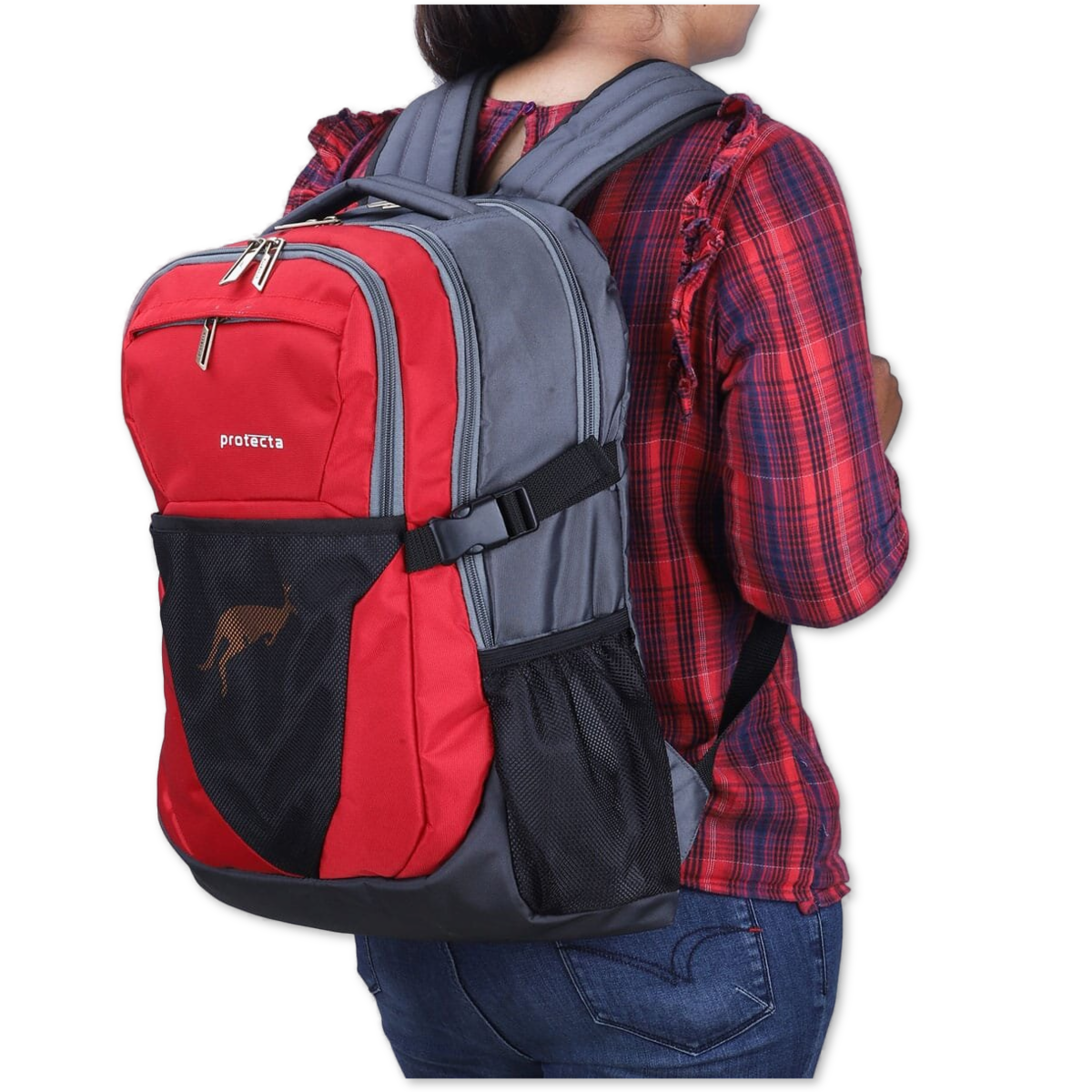 Grey-Red | Protecta Enigma Laptop Backpack-6