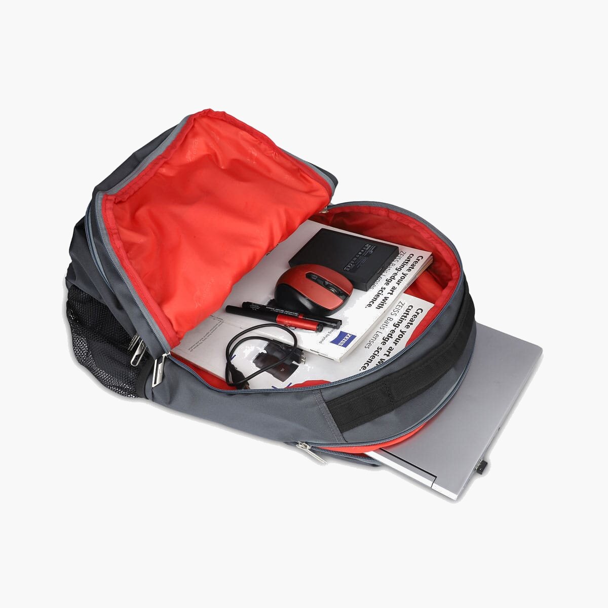 Grey-Red | Protecta Harmony Laptop Backpack-5