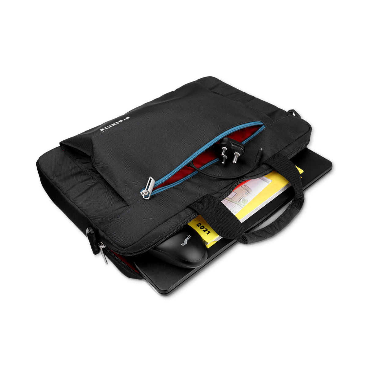 Black-Blue | Protecta Headquarter Lite Slim Office Laptop Bag-1