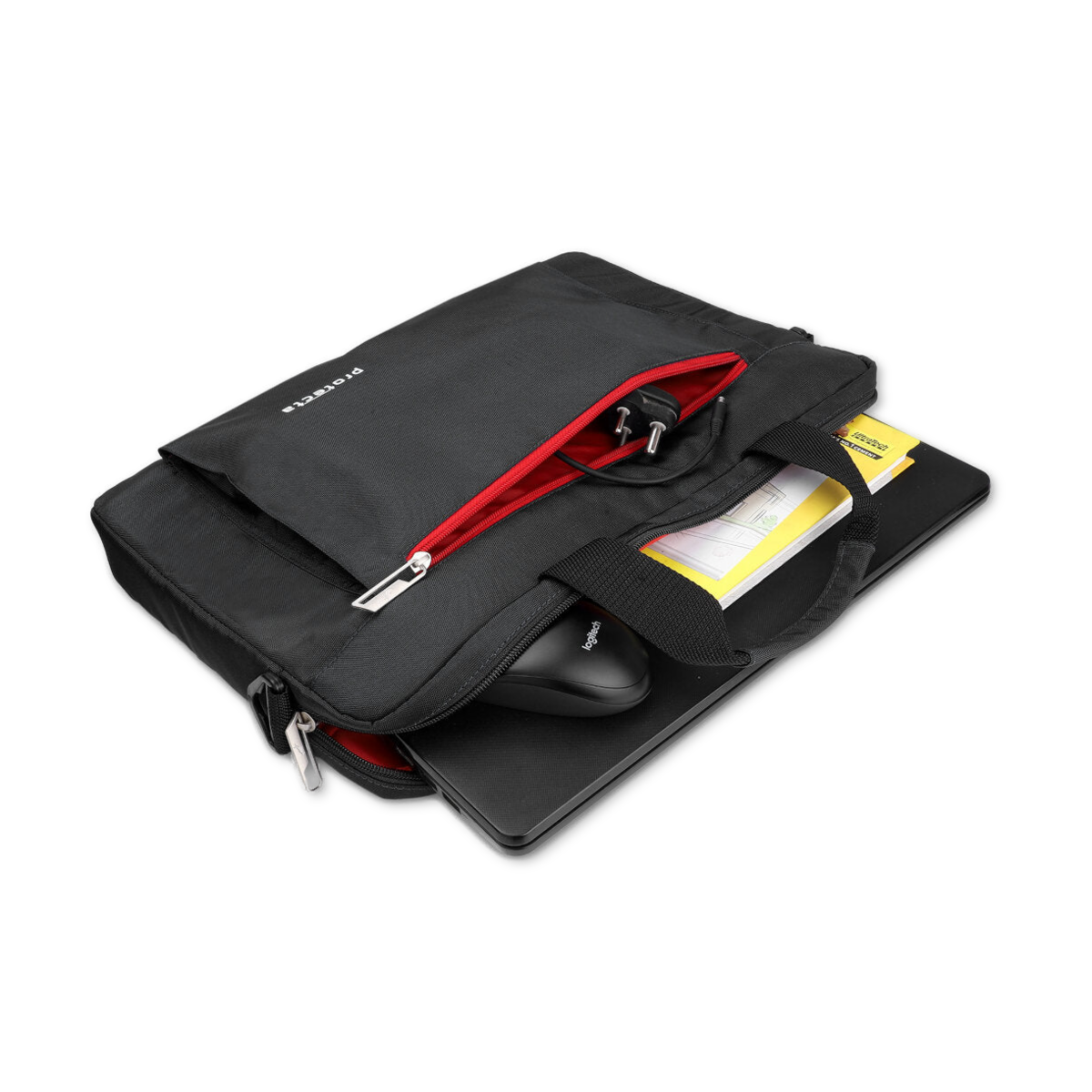 Black-Red | Protecta Headquarter Lite Slim Office Laptop Bag-1