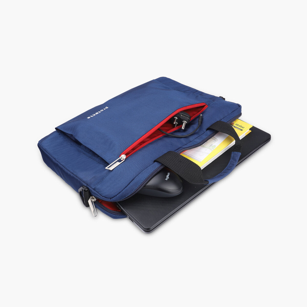 Navy-Red | Protecta Headquarter Lite Slim Office Laptop Bag-1