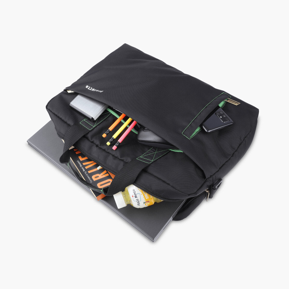 Black Green, Protecta Momentum Laptop Office Bag-5