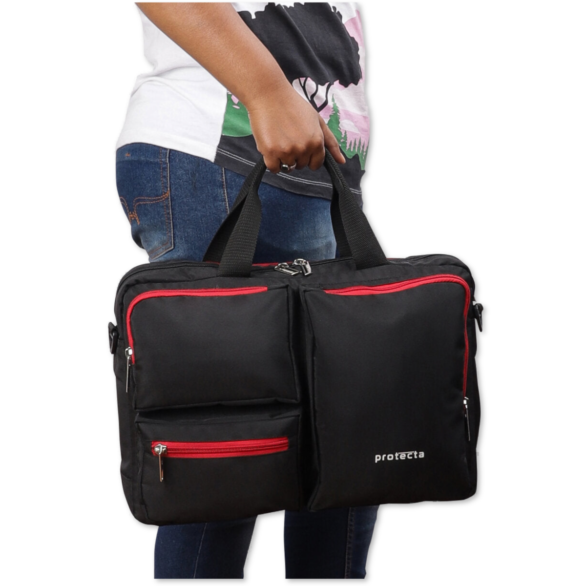 Black Red | Protecta Organised Chaos 2.0 Office Laptop Bag - 7