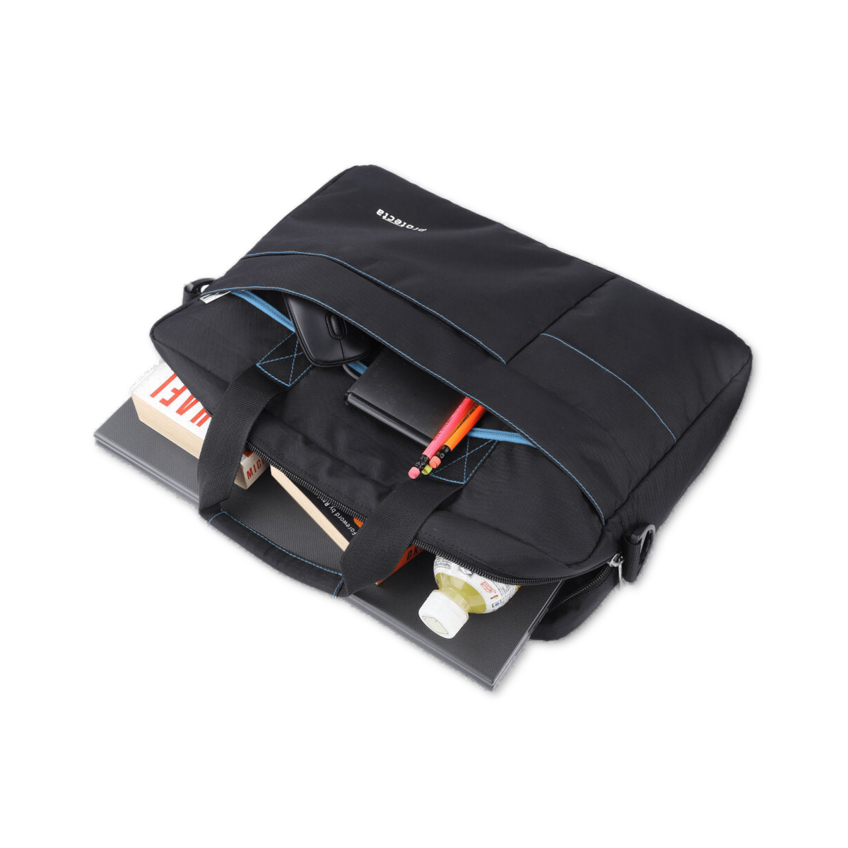 Black-Blue, Protecta Pace Laptop Office Bag-2