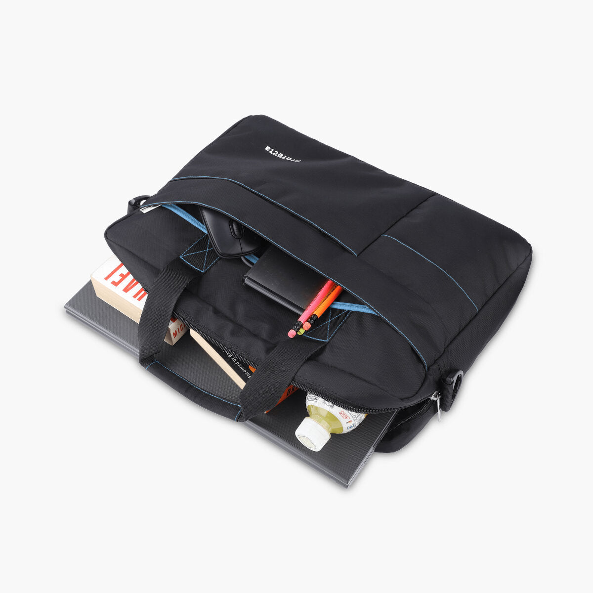 Black-Blue, Protecta Pace Laptop Office Bag-2