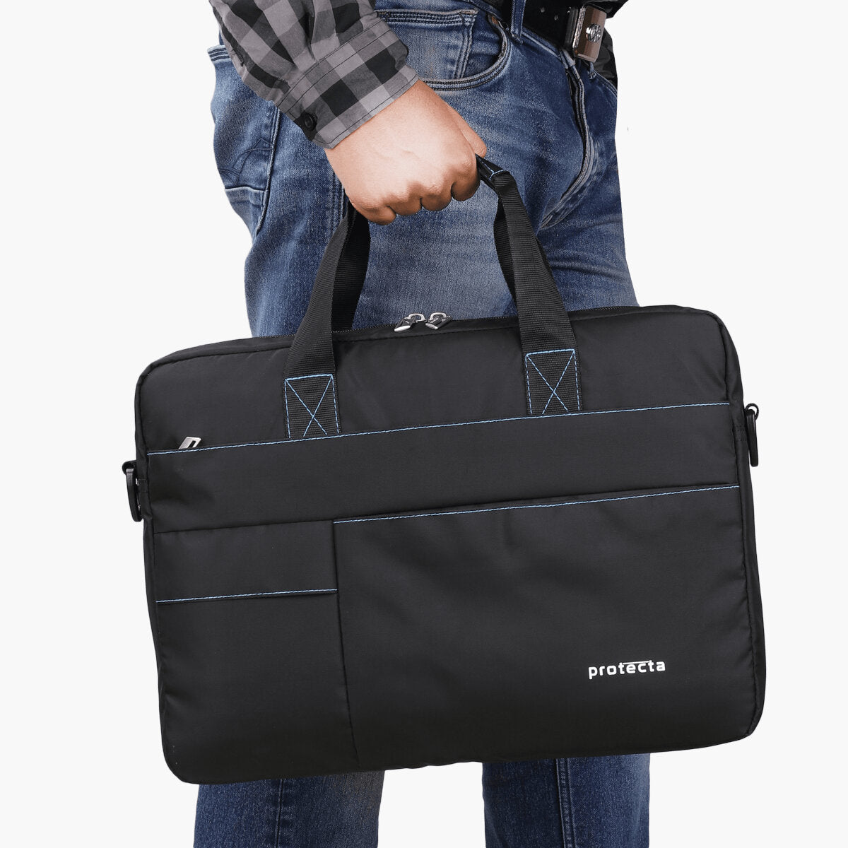 Black-Blue, Protecta Pace Laptop Office Bag-7