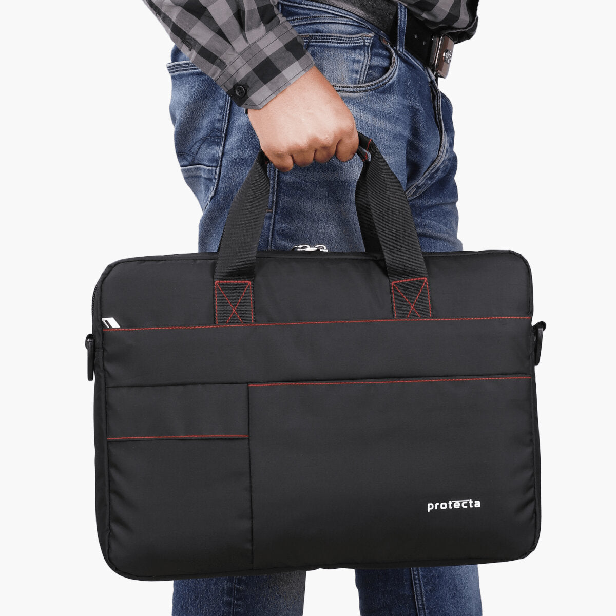Black-Red | Protecta Pace Laptop Office Bag-7