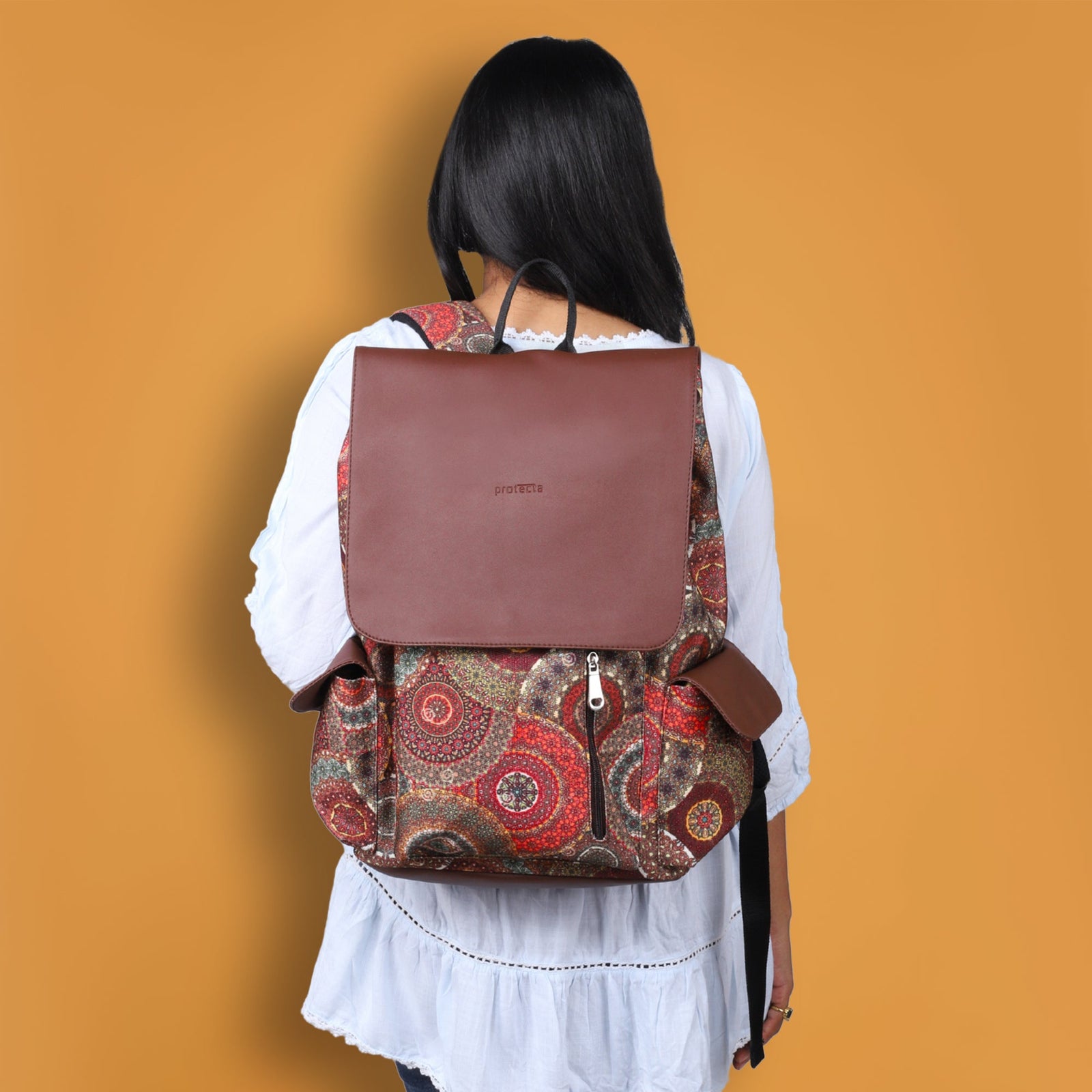 Ethnic Print | Protecta Prisma Laptop Backpack - Main