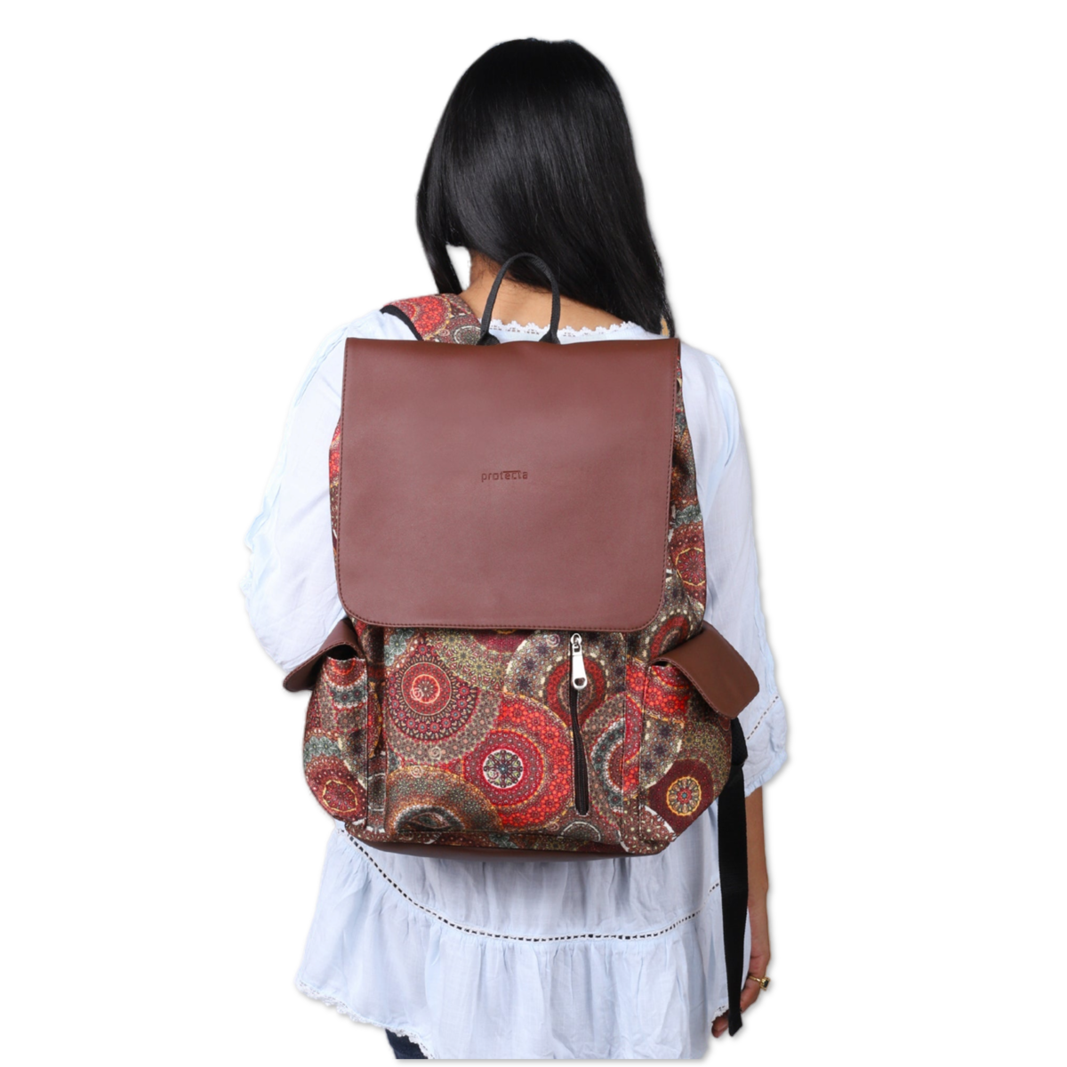 Ethnic Print | Protecta Prisma Laptop Backpack - Main