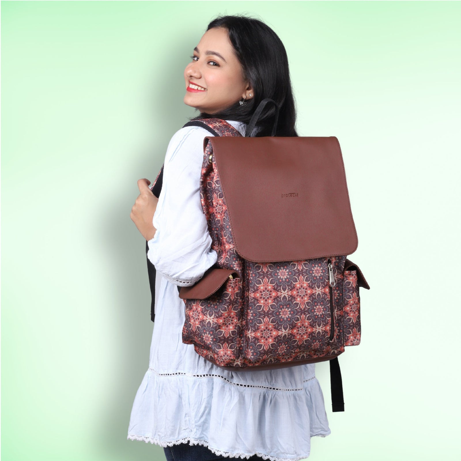 Vintage Print | Protecta Prisma Laptop Backpack - 1