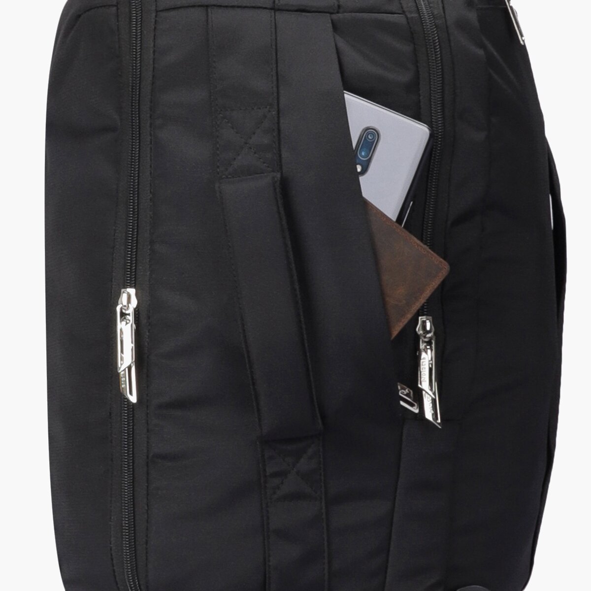 Black-Green | Protecta Proposed Merger Convertible Office Trave Laptop Backpack-4