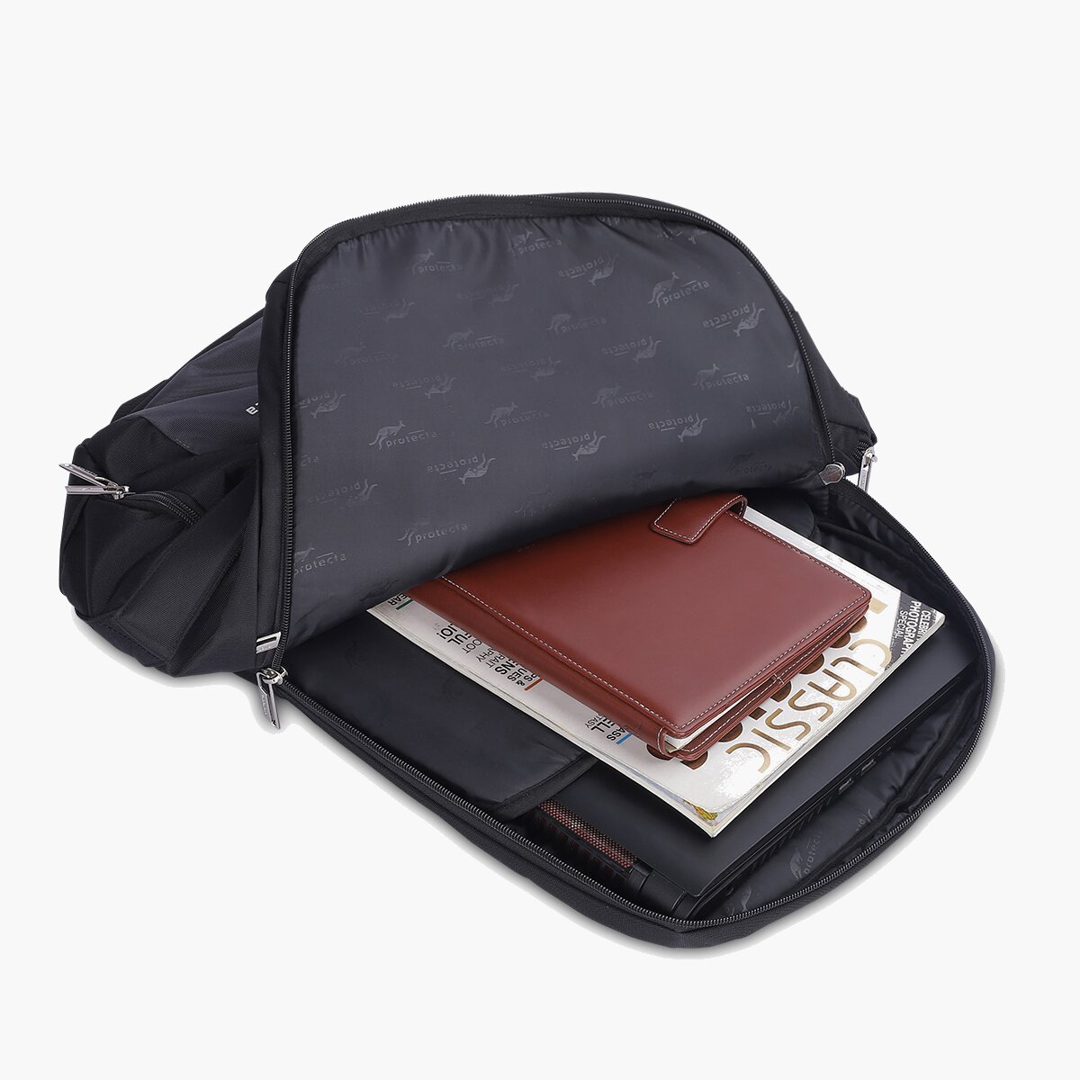 Black-Grey | Protecta Proposed Merger Convertible Office Trave Laptop Backpack-4