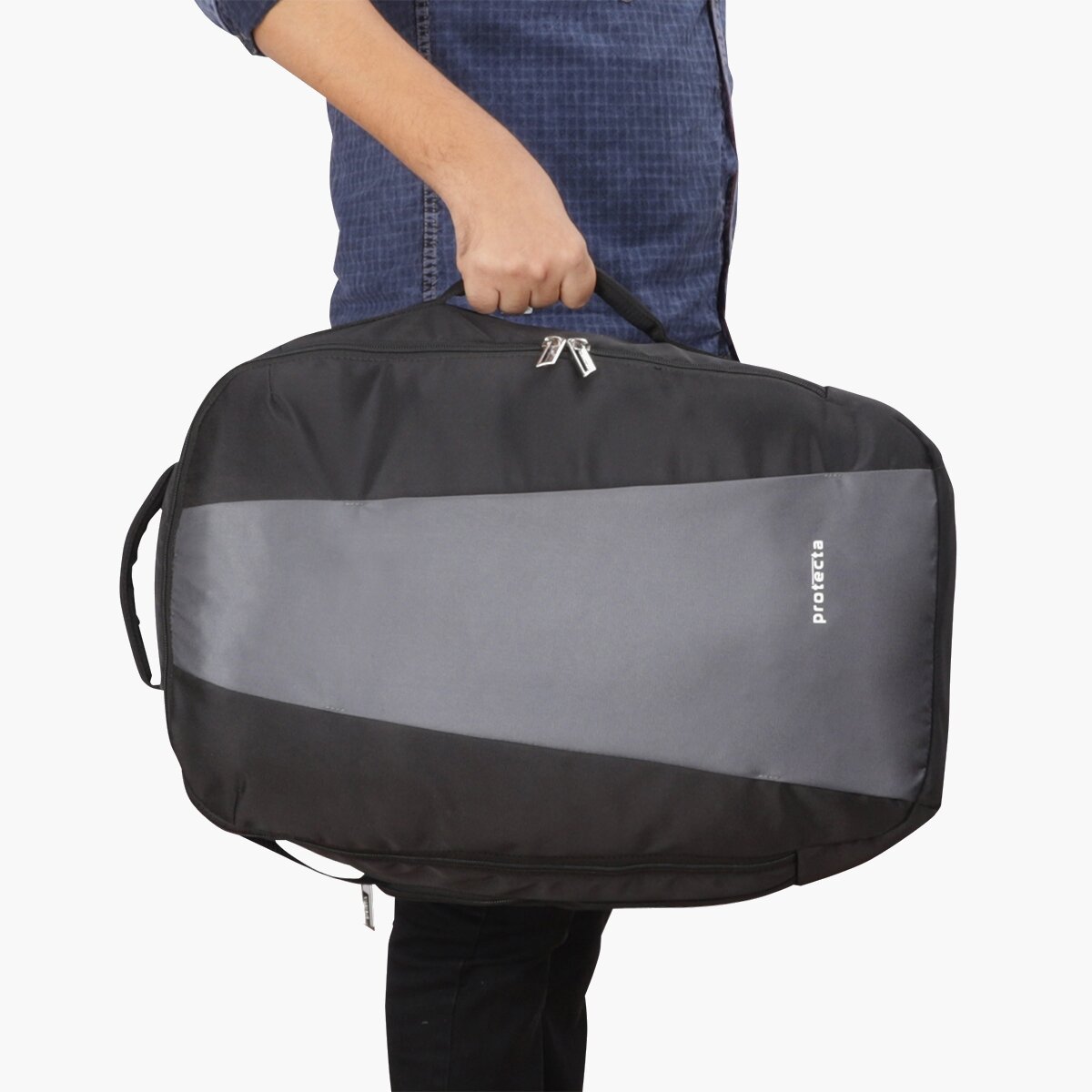 Black-Grey | Protecta Proposed Merger Convertible Office Trave Laptop Backpack-5