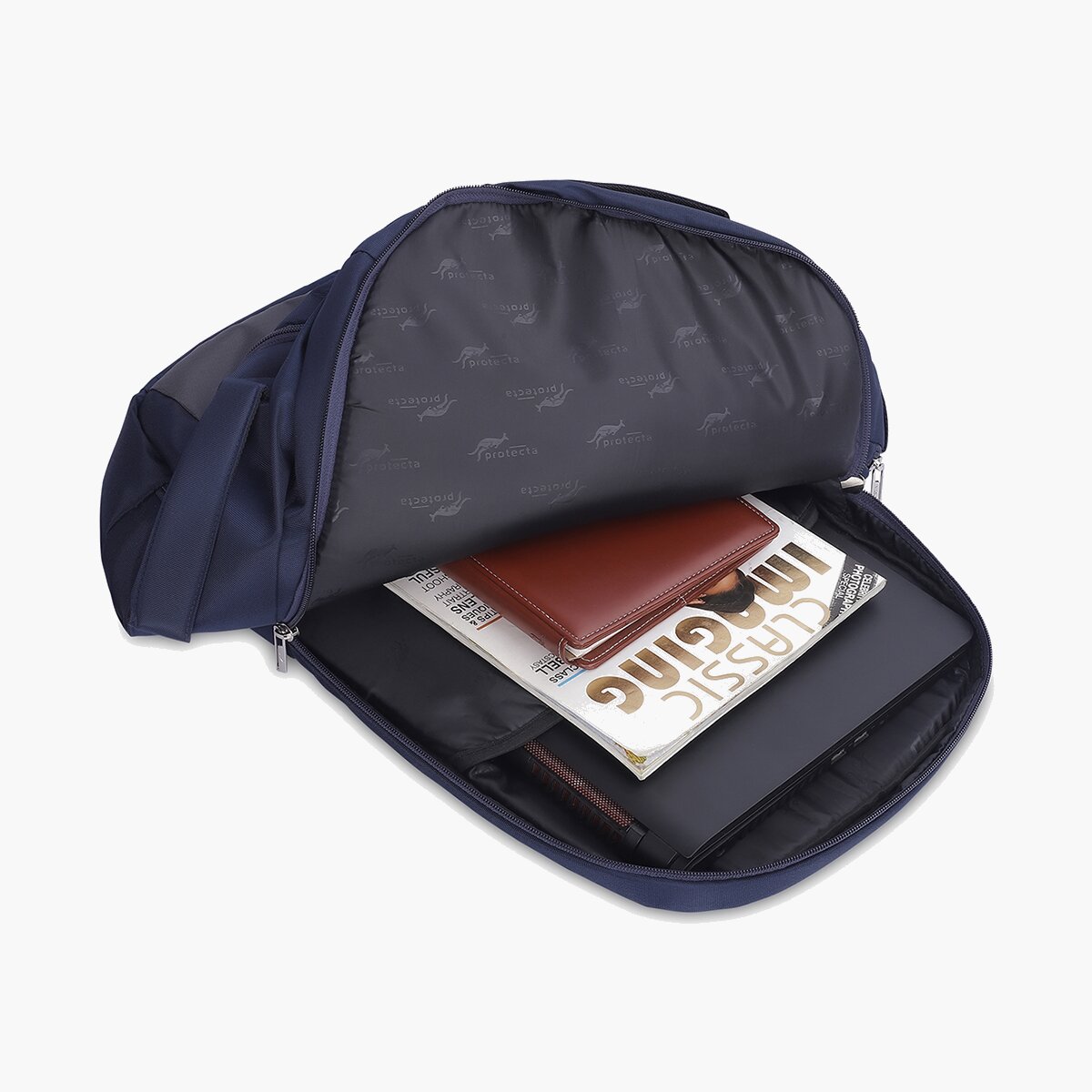 Navy-Grey | Protecta Proposed Merger Convertible Office Trave Laptop Backpack-5