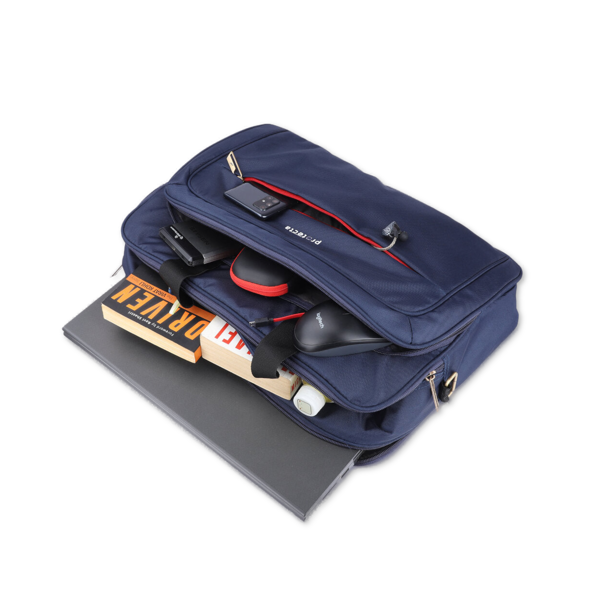 Navy-Red, Protecta Staunch Ally Travel & Offfice Laptop Bag-1