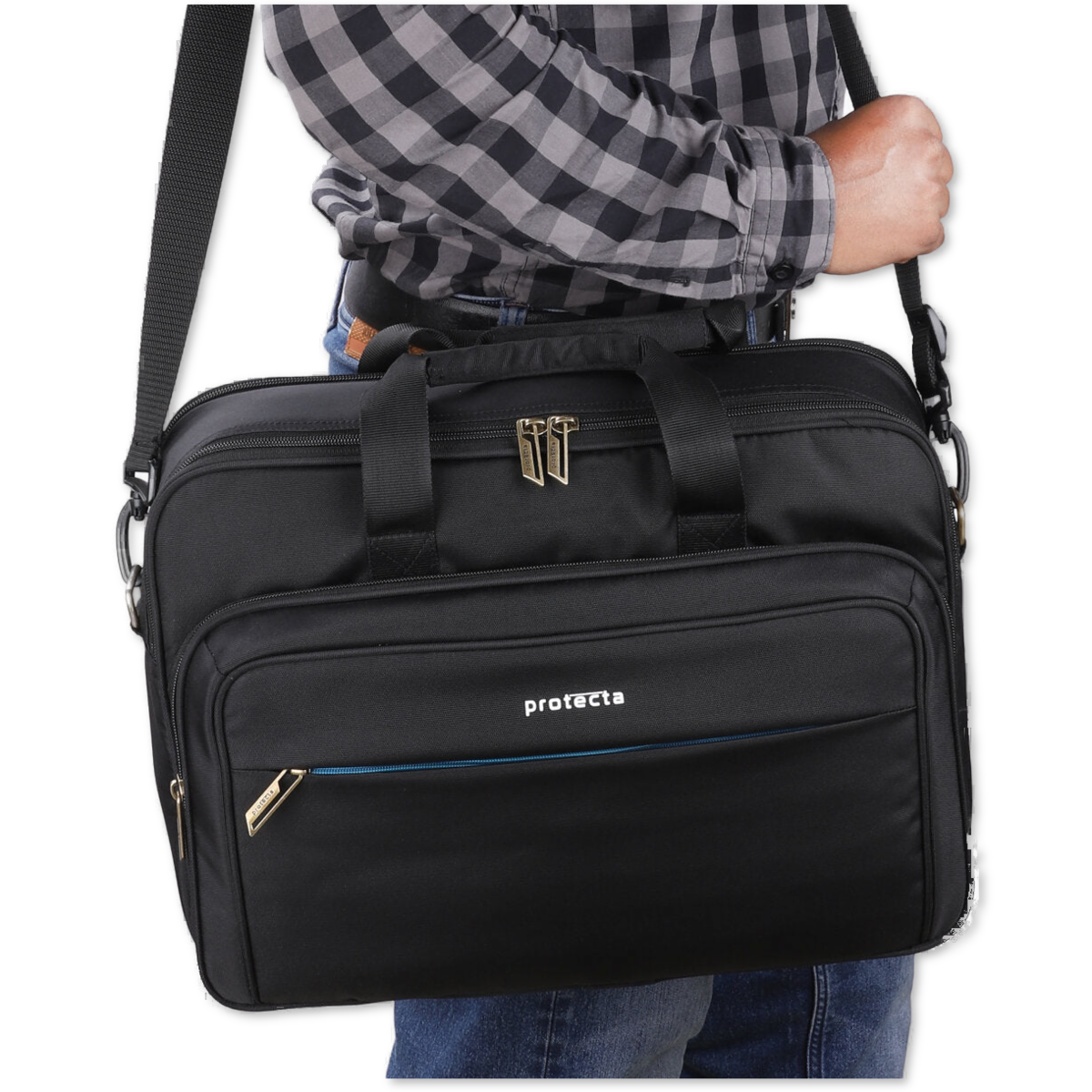 Black-Blue, Protecta Staunch Ally Travel & Offfice Laptop Bag-8