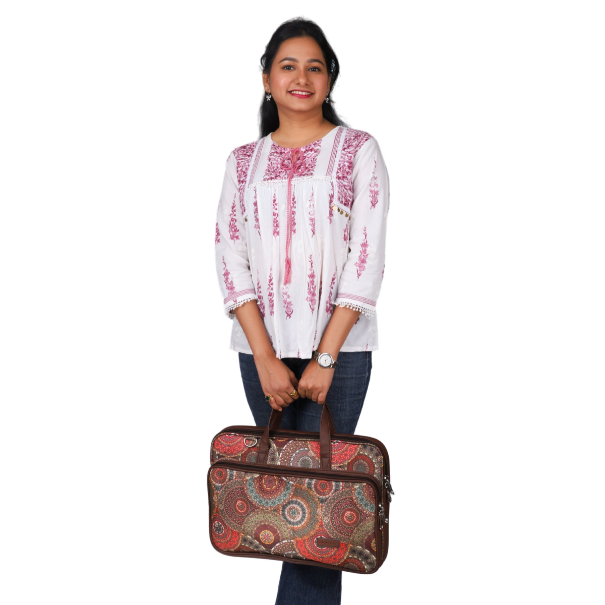 Ethnic Print | Protecta Stride Laptop Bag - 1