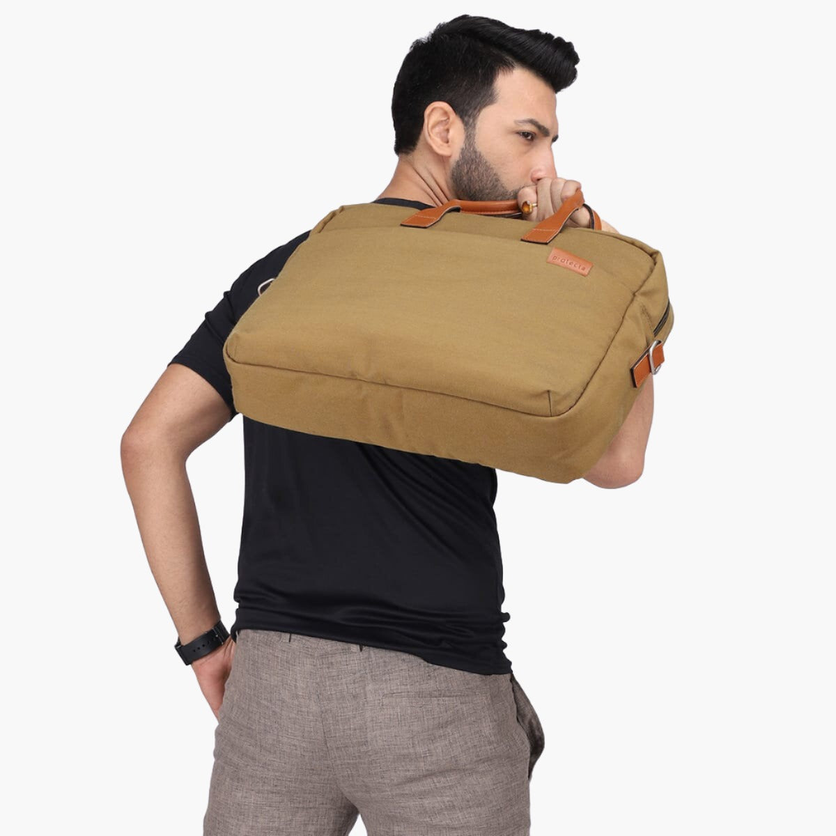 Khaki | Protecta The Strong Buzz Office Laptop Bag - 3