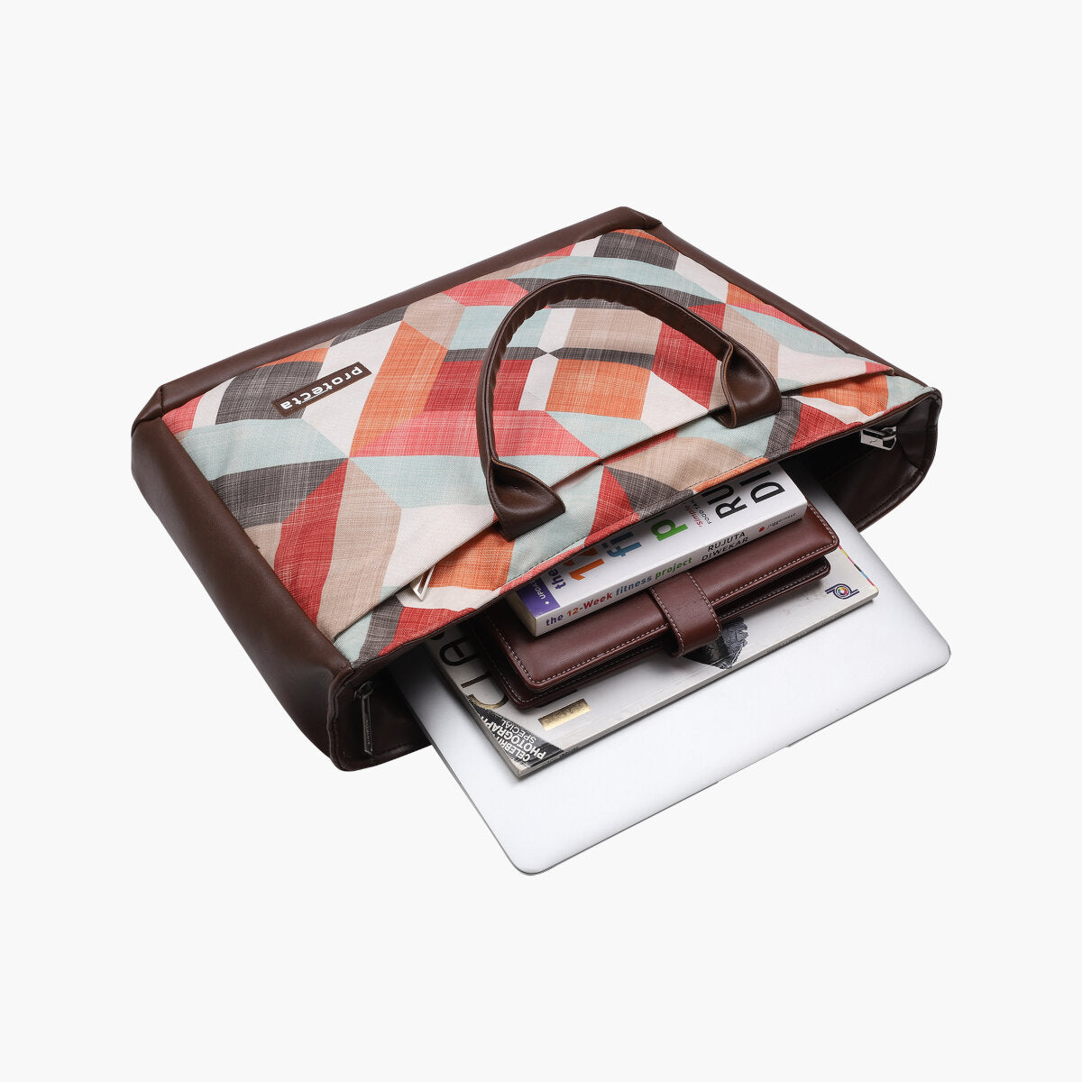 Geometric Print | Protecta Evenly Poised Office Laptop Bag for Women - 1