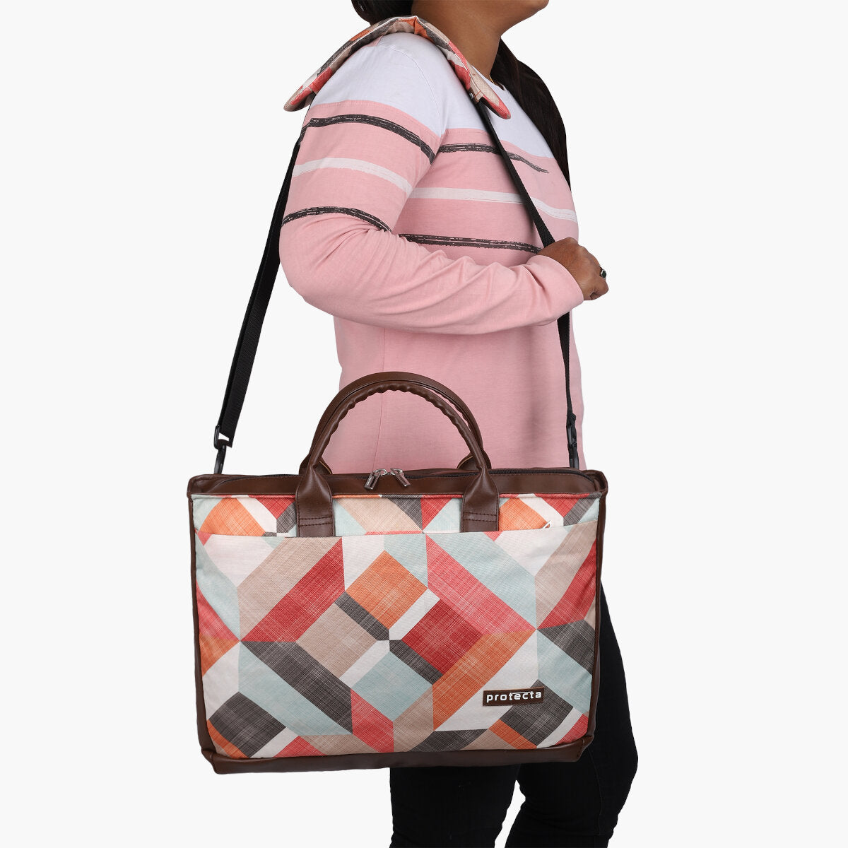 Geometric Print | Protecta Evenly Poised Office Laptop Bag for Women - 7
