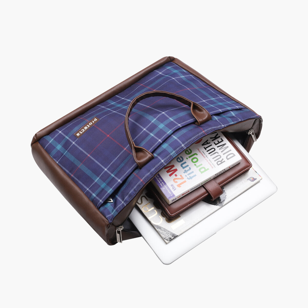 Plaid Print | Protecta Evenly Poised Office Laptop Bag for Women - Main