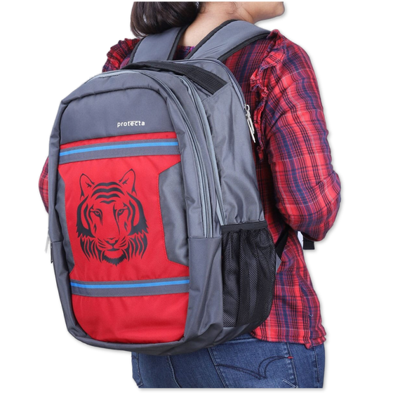 Grey-Red | Protecta Harmony Laptop Backpack-6