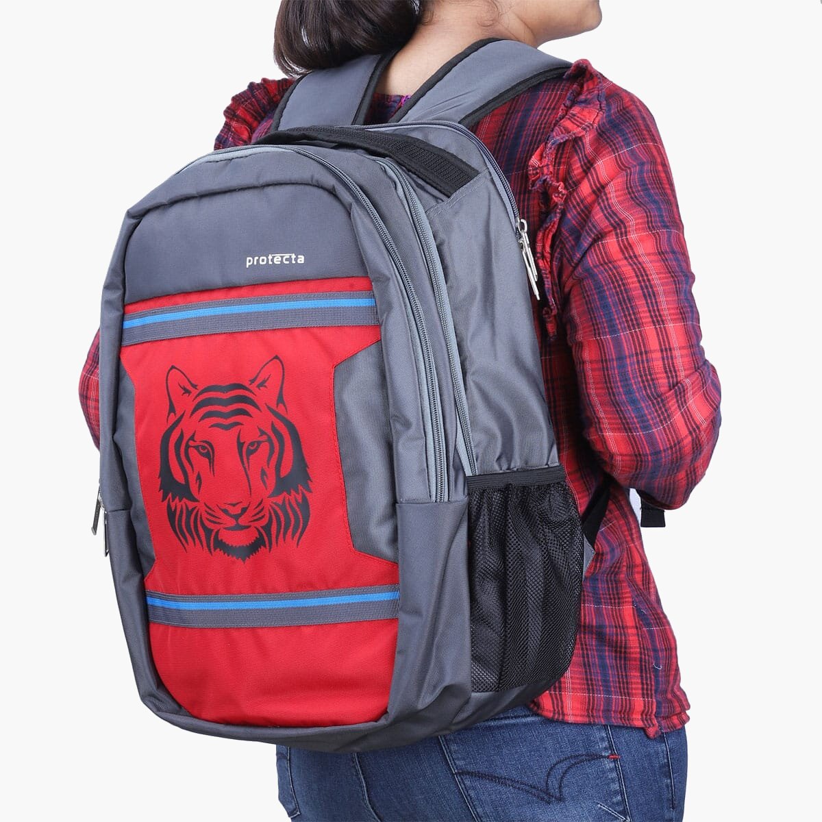 Grey-Red | Protecta Harmony Laptop Backpack-6