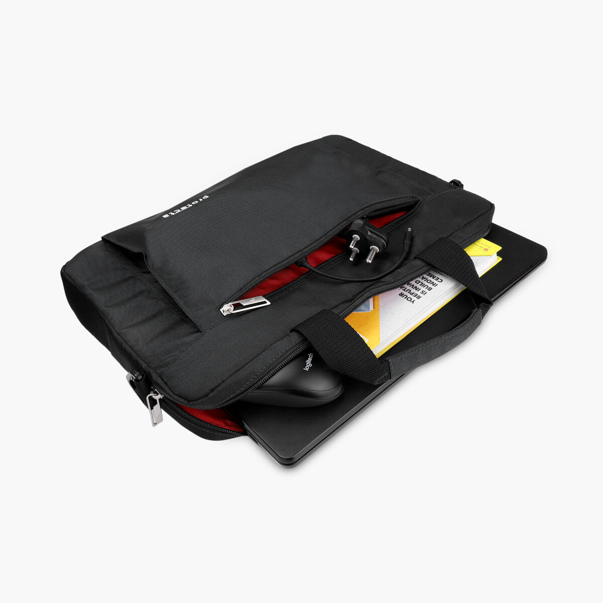 Black | Protecta Headquarter Lite Slim Office Laptop Bag-1