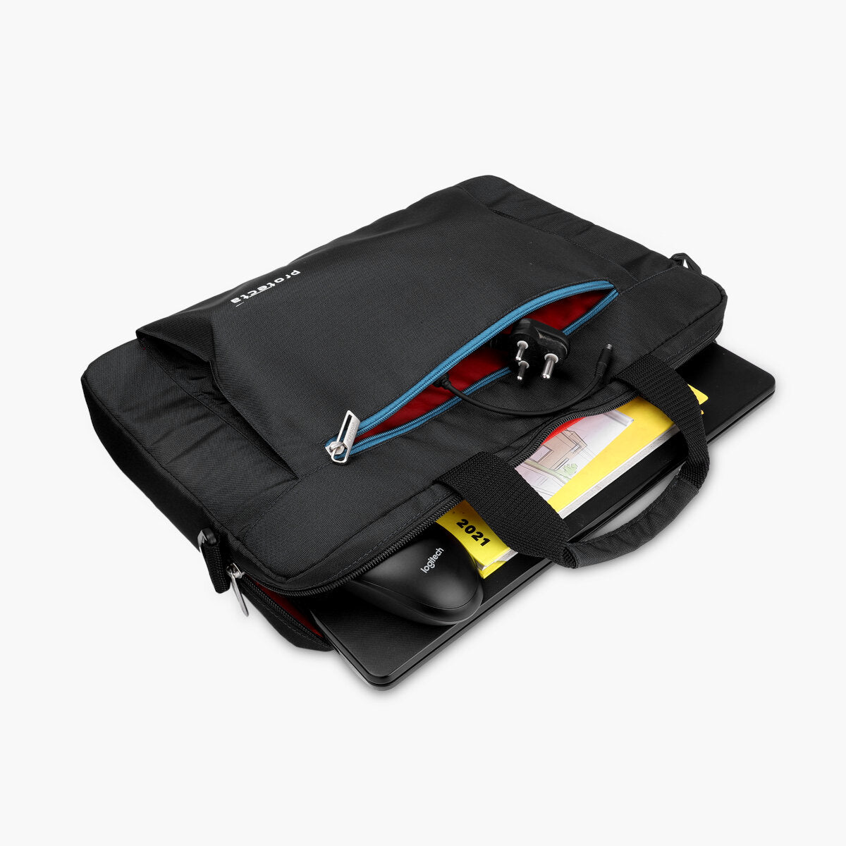 Black-Blue | Protecta Headquarter Lite Slim Office Laptop Bag-1