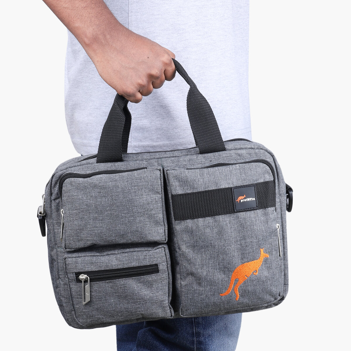 Stone Grey, Protecta Leap Laptop Office Bag-8
