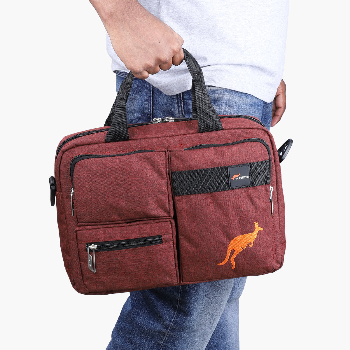 Rust Red, Protecta Leap Laptop Office Bag-8