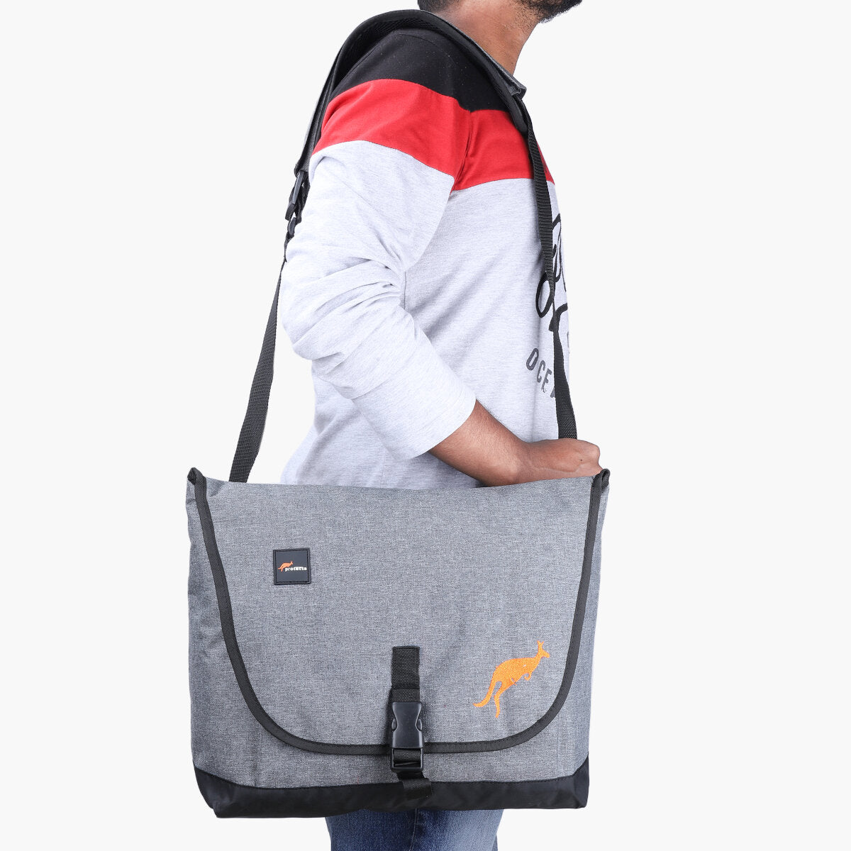 Stone Grey, Protecta Leap Laptop Office Messenger Bag-7