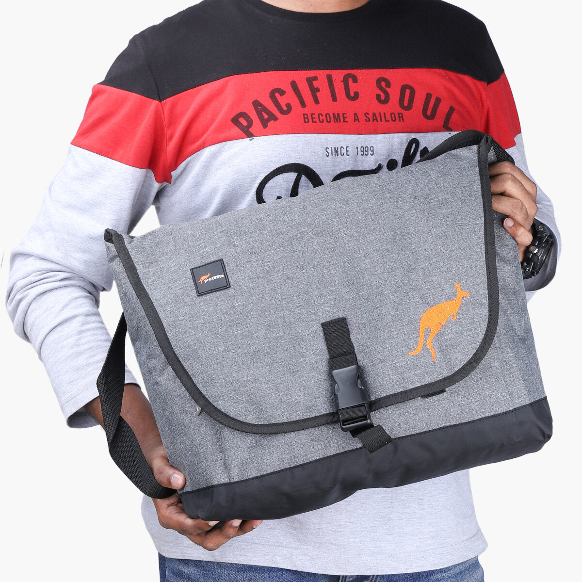 Stone Grey, Protecta Leap Laptop Office Messenger Bag-8