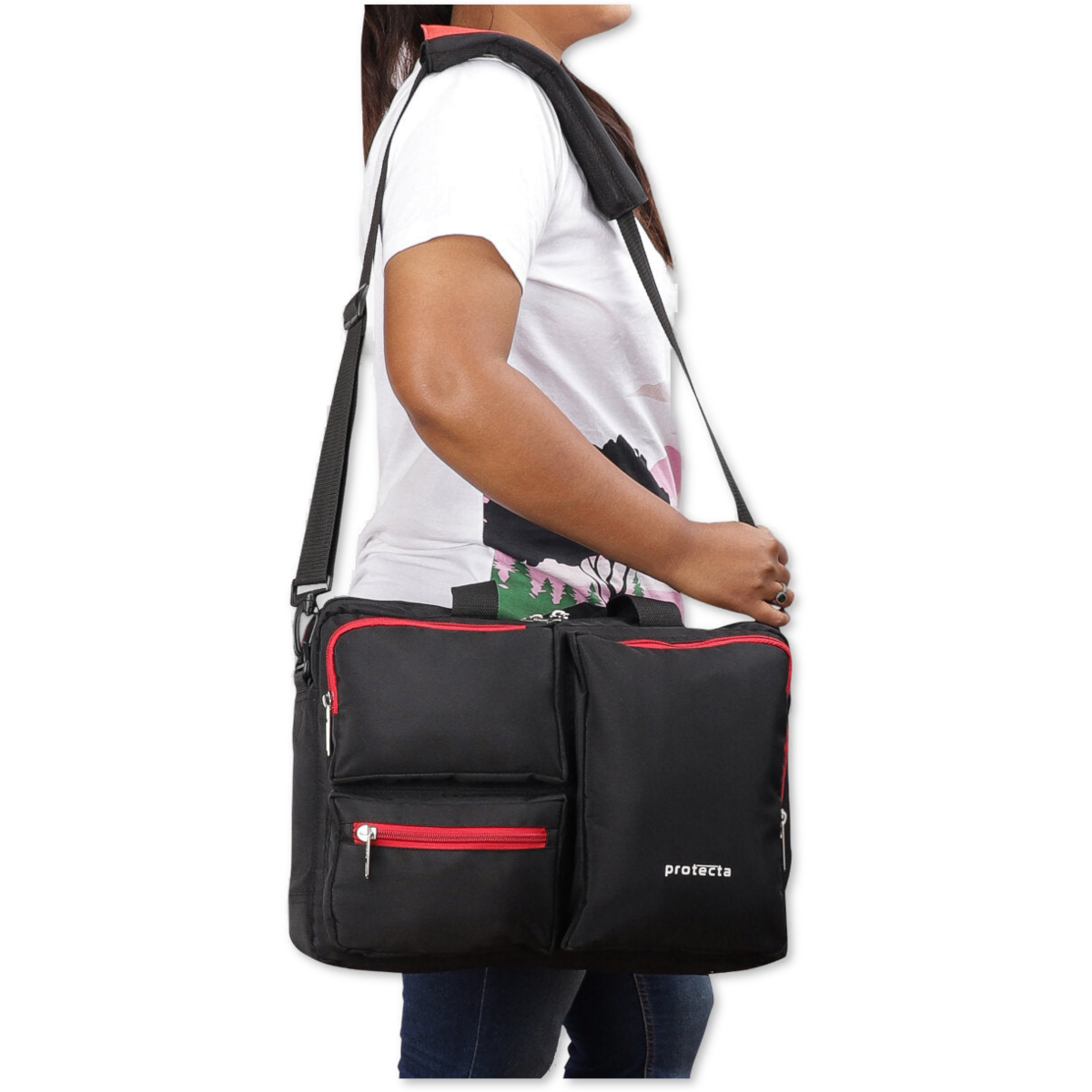 Black Red | Protecta Organised Chaos 2.0 Office Laptop Bag - 8