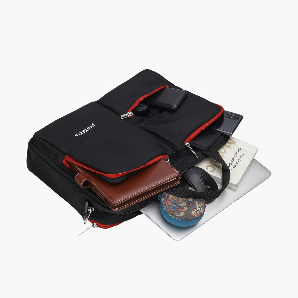 Black Red | Protecta Organised Chaos 2.0 Office Laptop Bag - 1