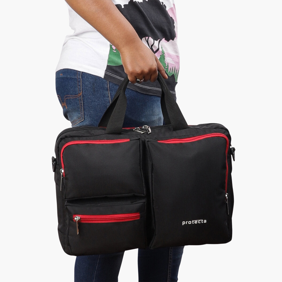 Black Red | Protecta Organised Chaos 2.0 Office Laptop Bag - 7