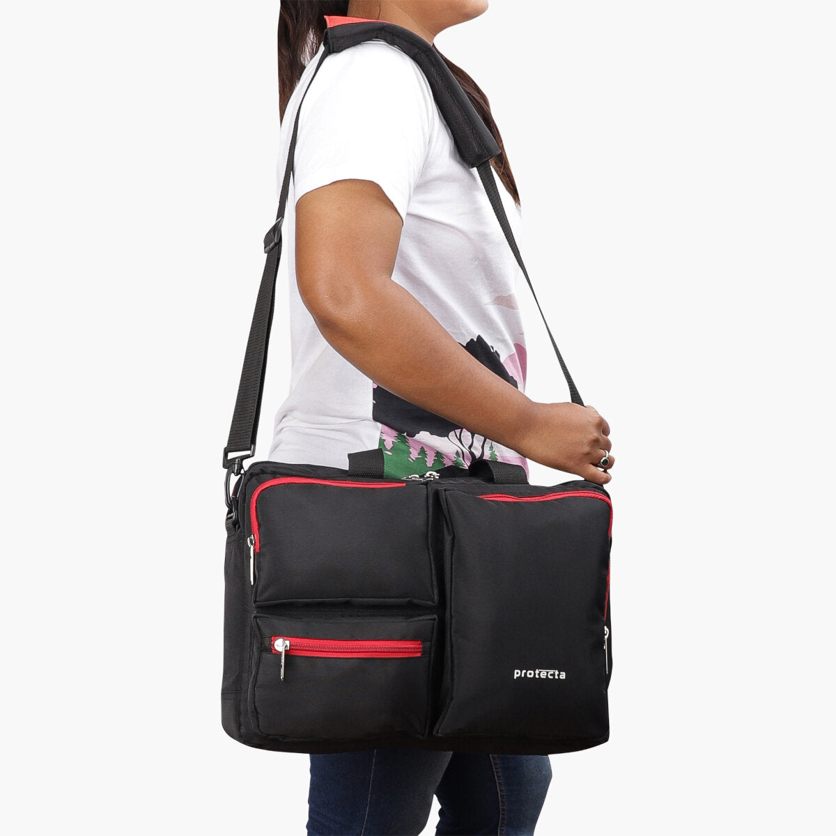 Black Red | Protecta Organised Chaos 2.0 Office Laptop Bag - 8