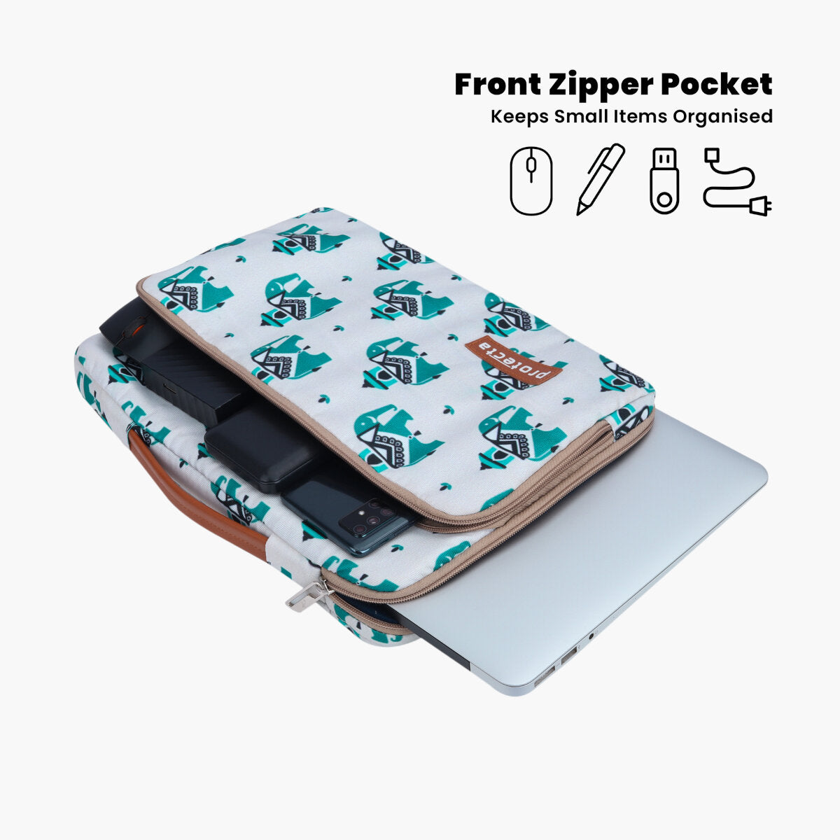 Elephants Print | Protecta Oscar Laptop Bag