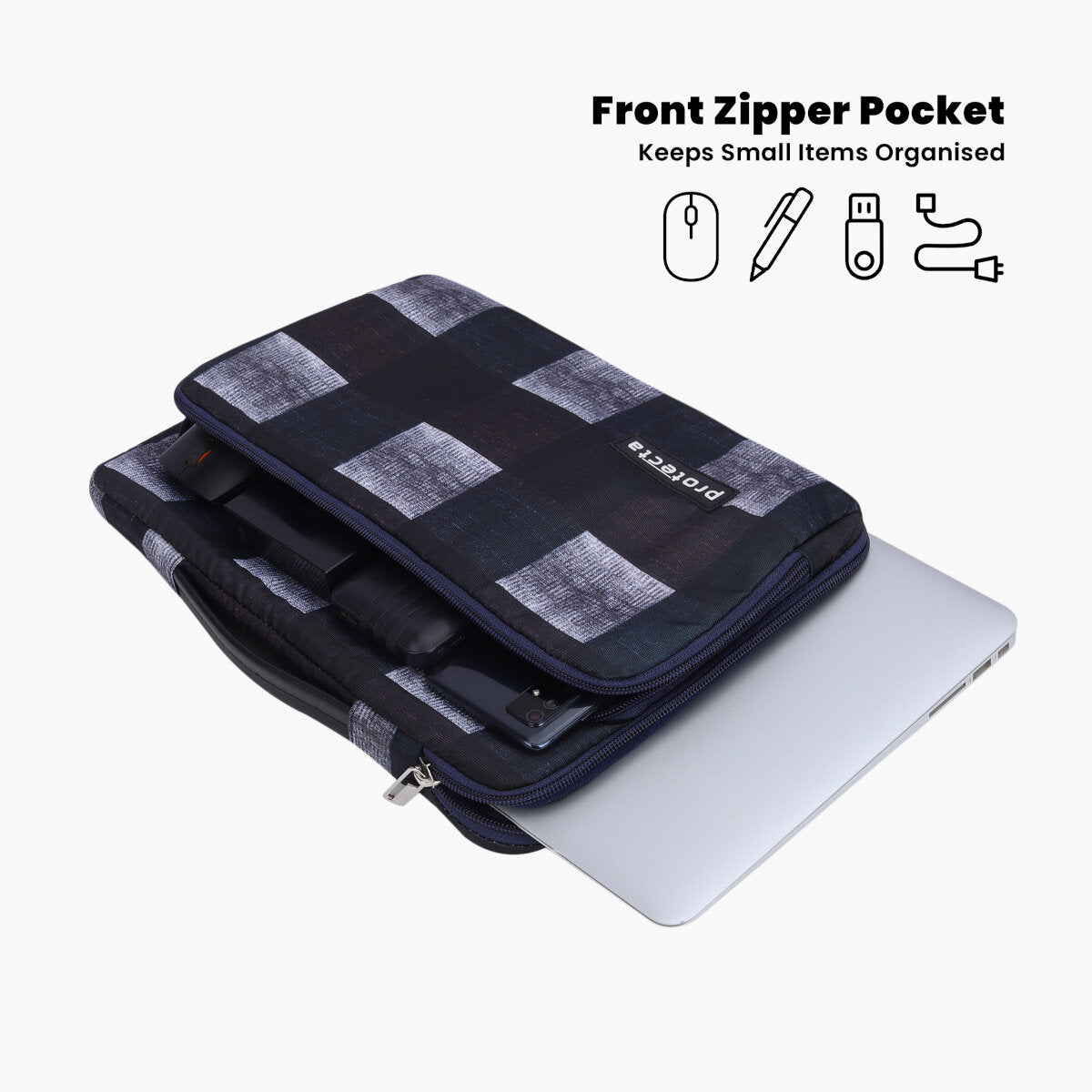 Distressed Checks Print | Protecta Oscar Laptop Bag
