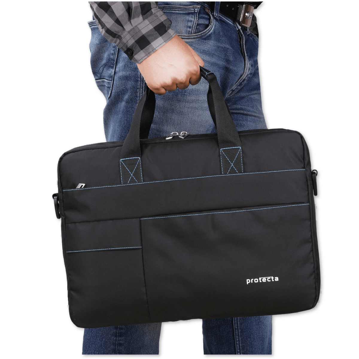 Black-Blue, Protecta Pace Laptop Office Bag-7