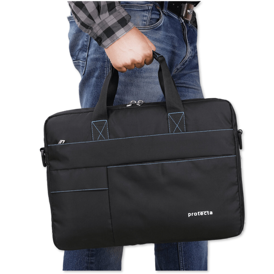 Black-Blue, Protecta Pace Laptop Office Bag-7