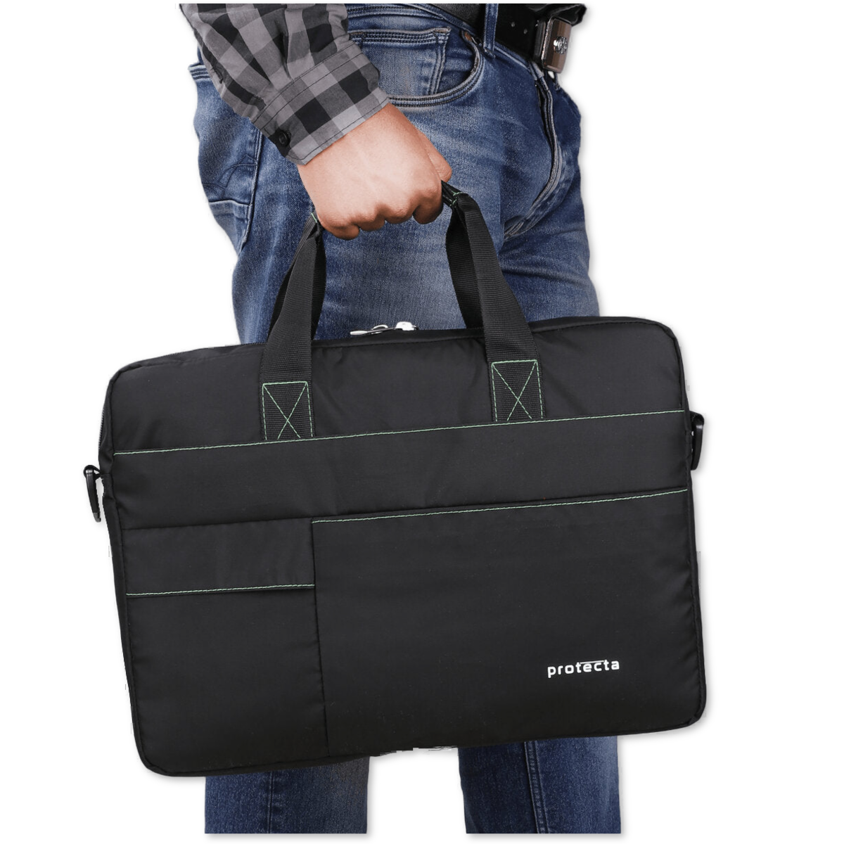 Black-Green | Protecta Pace Laptop Office Bag-7