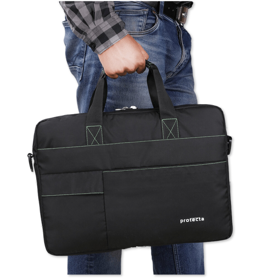 Black-Green | Protecta Pace Laptop Office Bag-7