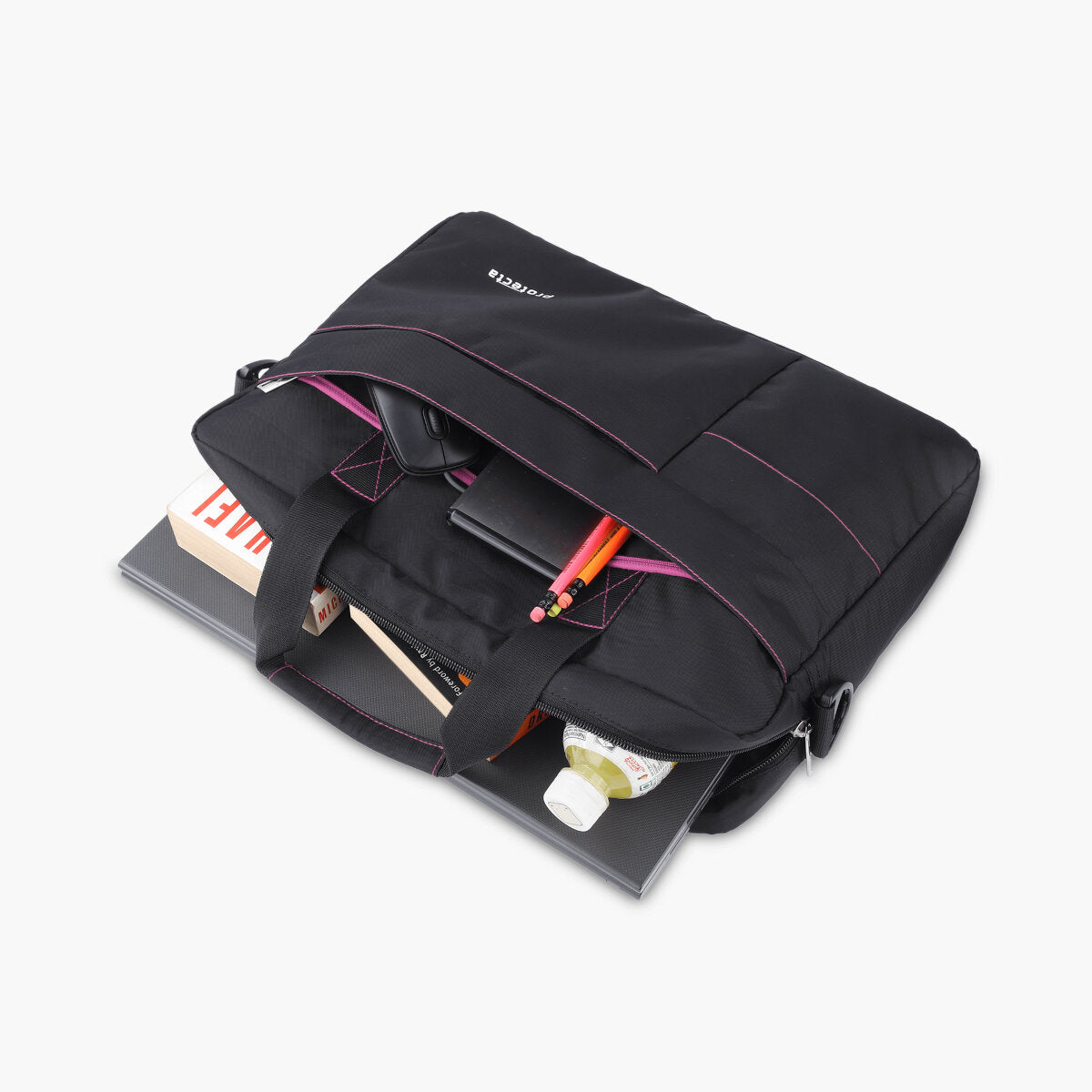 Black-Pink | Protecta Pace Laptop Office Bag-Main