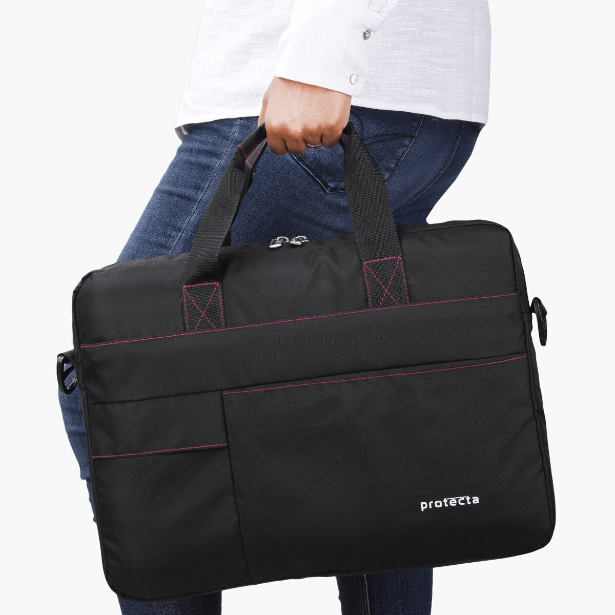 Black-Pink | Protecta Pace Laptop Office Bag-7