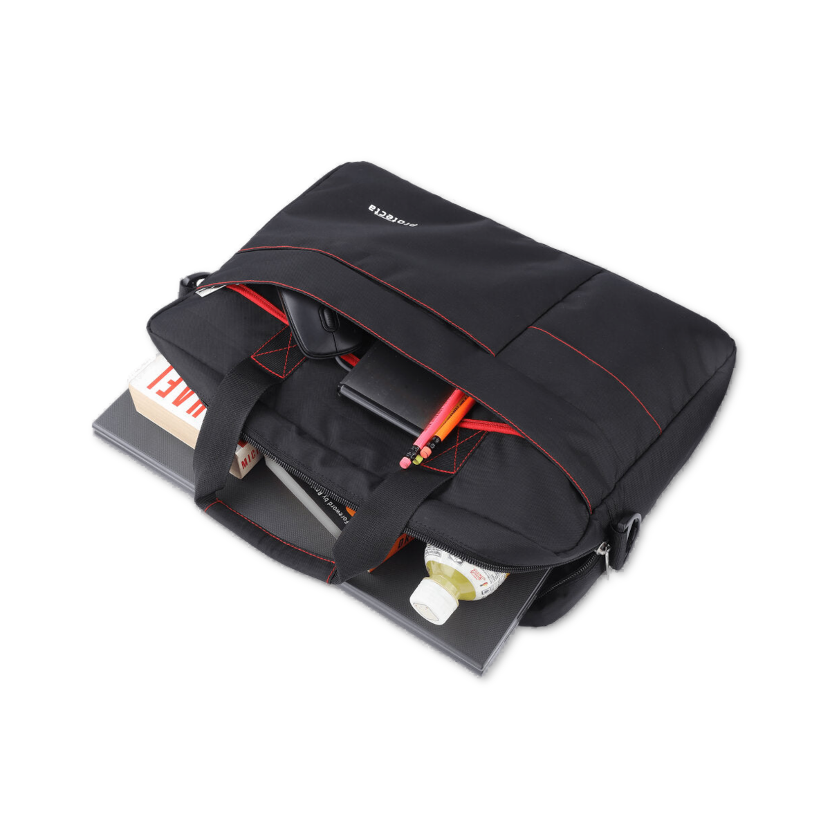 Black-Red | Protecta Pace Laptop Office Bag-1